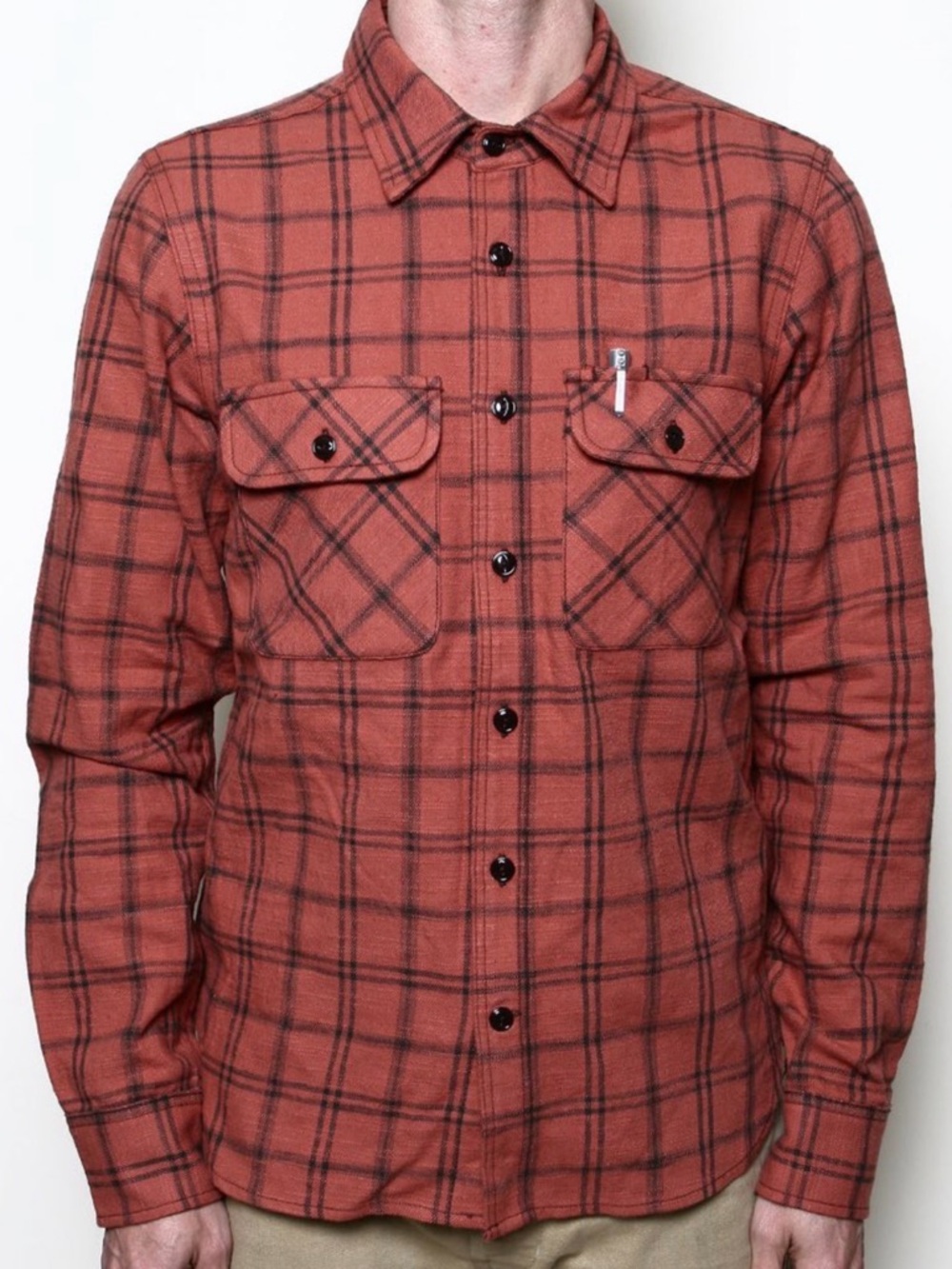 Rogue Territory Rust Red Plaid Button-Up Shirt